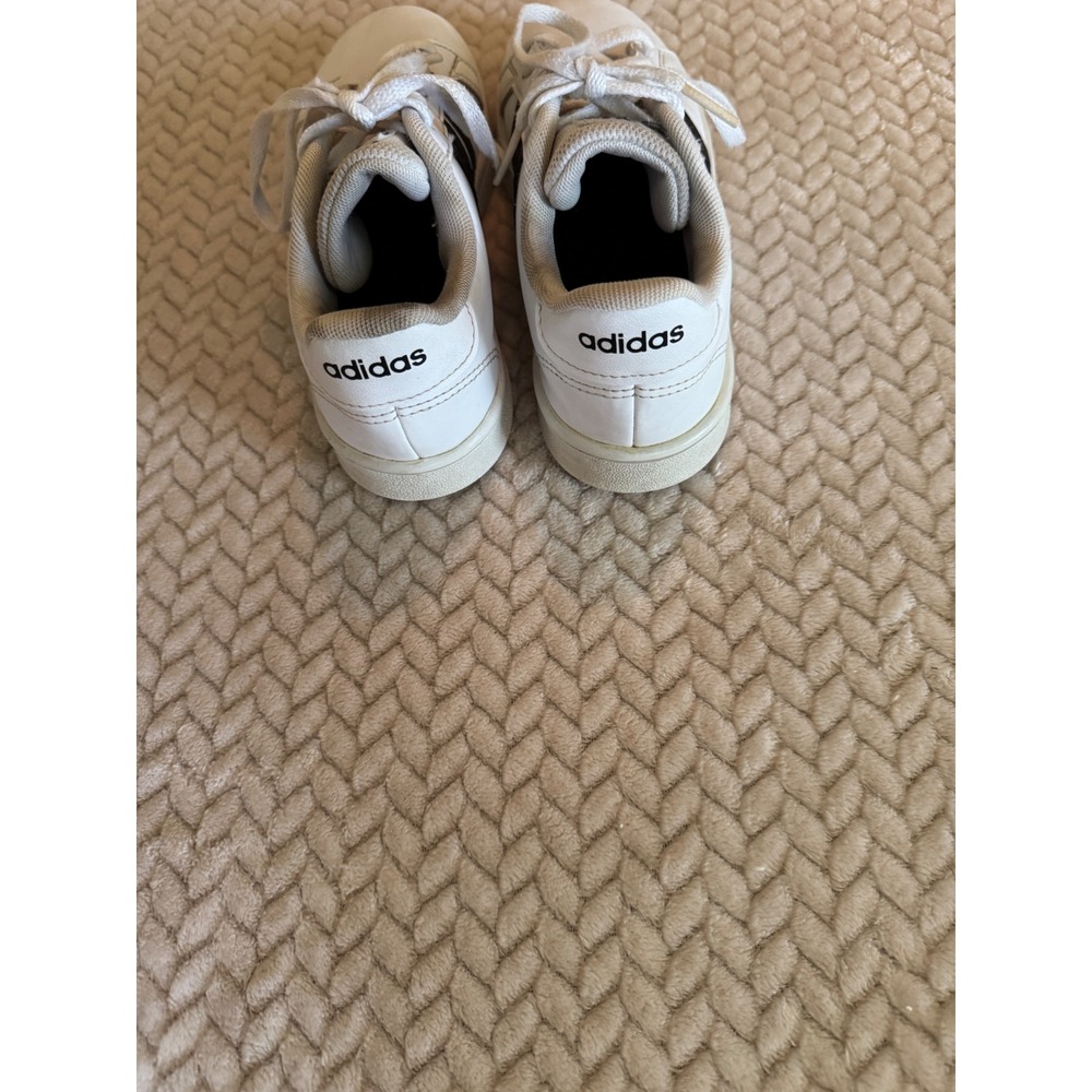 Adidas Grand Court White Black Stripes Kids Sneakers EF0103 Size 1 - Picture 4 of 7